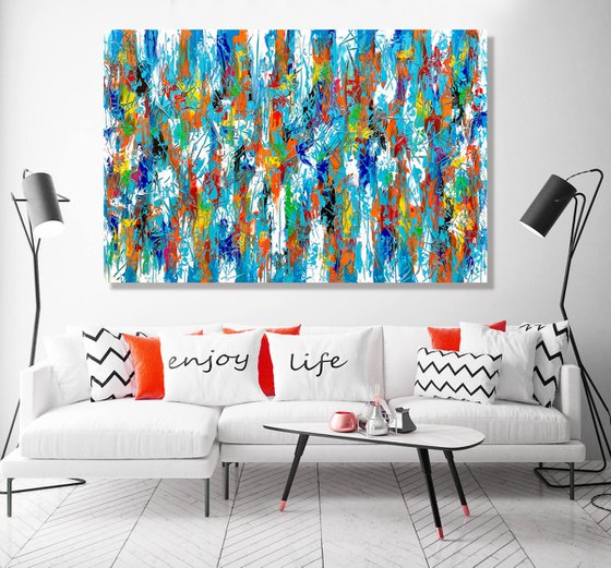 COMMISSIONED ARTWORK FOR M N-K- Emotion & Energy of Color #7 - TEXTURED ABSTRACT ART –  READY TO HANG!