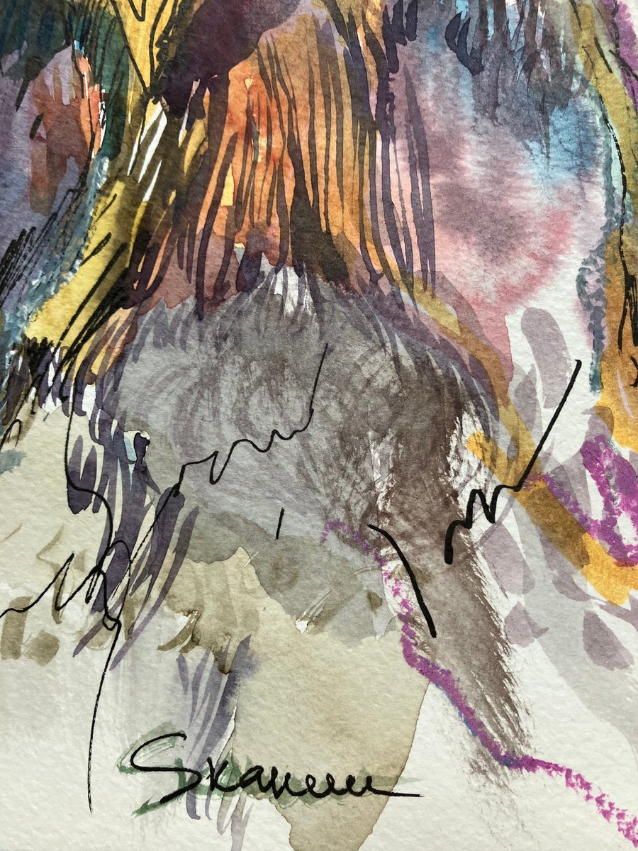 Expressive Botanical Watercolour By Mari Skakun, 8 X 11", Talking To Trees, Original Artwork