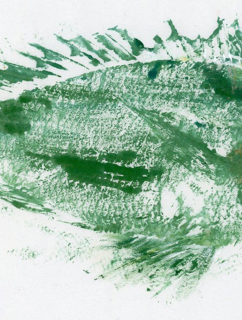 Gyotaku Green Fish by Alex Tolstoy