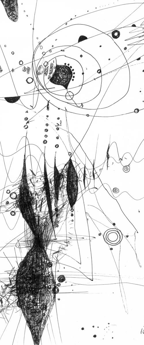 SPONTANE LINES TEHNIQUE MASTER OVIDIU KLOSKA TREASURE ART COSMIC ENERGY STILL LIFE by Kloska Ovidiu