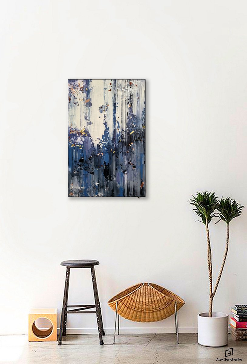 Abstract Acrylic Painting By Alex Senchenko, 24 X 36, Abstract 2368, Original Artwork