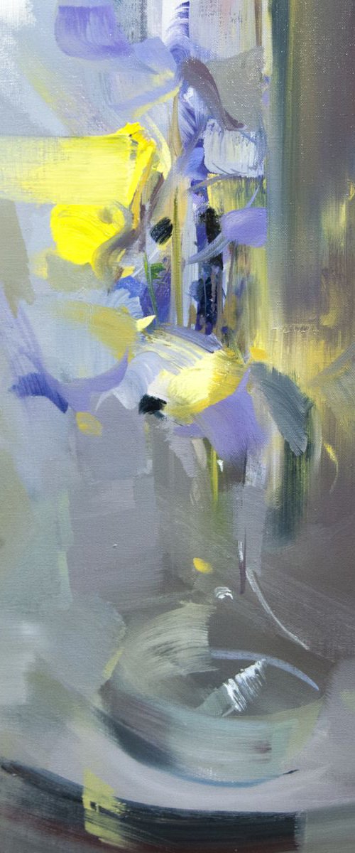 Abstract Floral Painting - Irises by Yuri Pysar