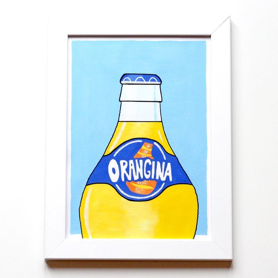 Orangina Bottle - Pop Art Painting On Unframed A4 Paper