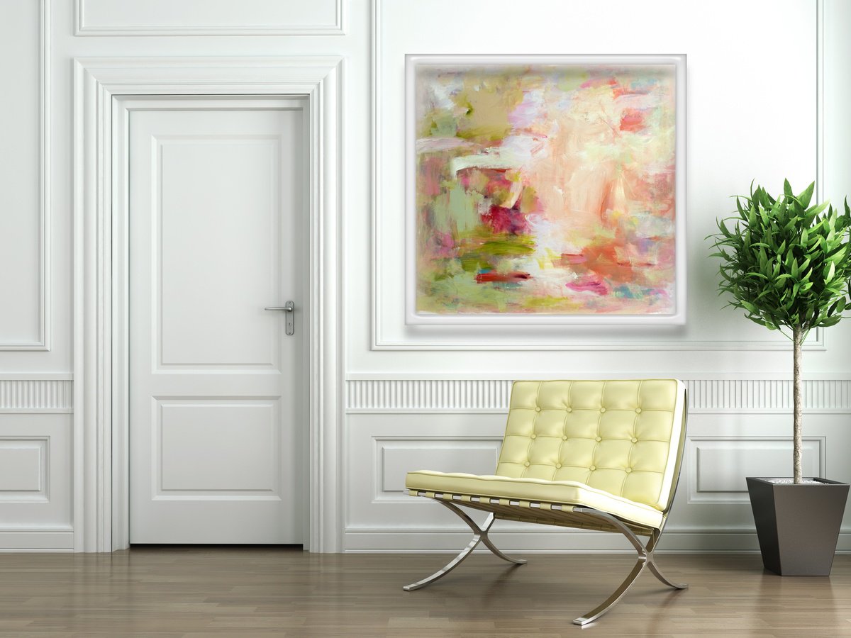 Impressionistic Still Life Acrylic Painting By Davina Nicholas, 42 X 42, Pashmina, Original Artwork