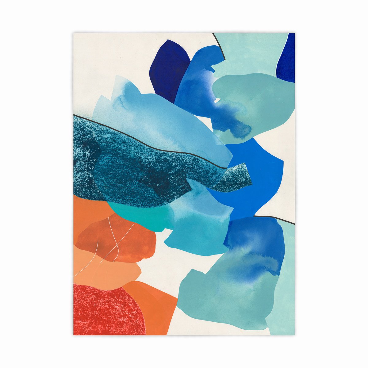 Abstract Painting By Smit Khond, 22 X 30", Small Talk, Heavy Weather, Original Artwork