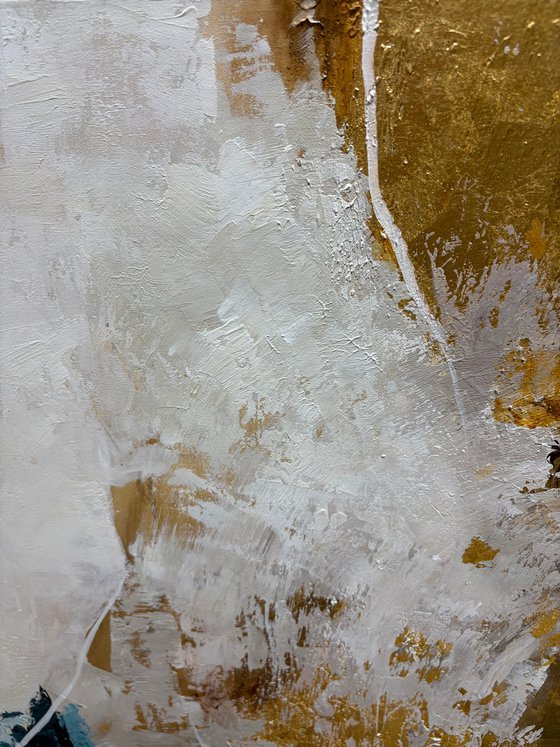 "Sobriety 2" Navy gold abstract acrylic art