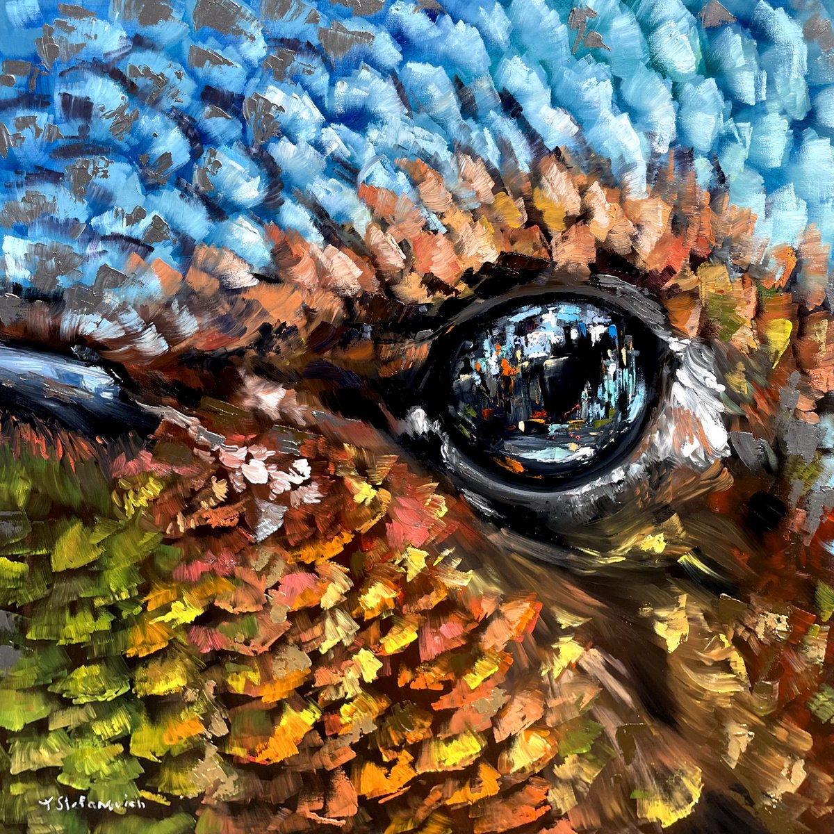 Bird series, hummingbird , 70 x 70 cm by Art Angel