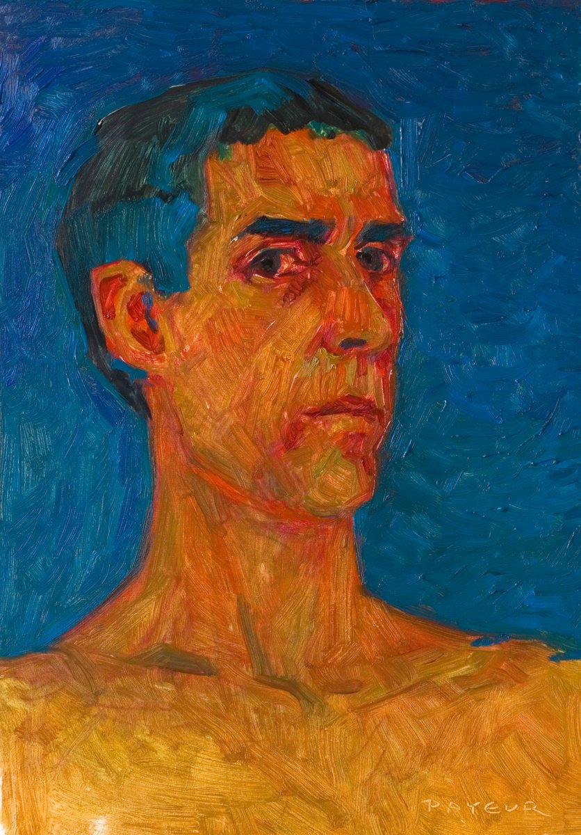 Selfportrait In Blue By Olivier Payeur, 8 X 11, Artwork For Sale On Artfinder