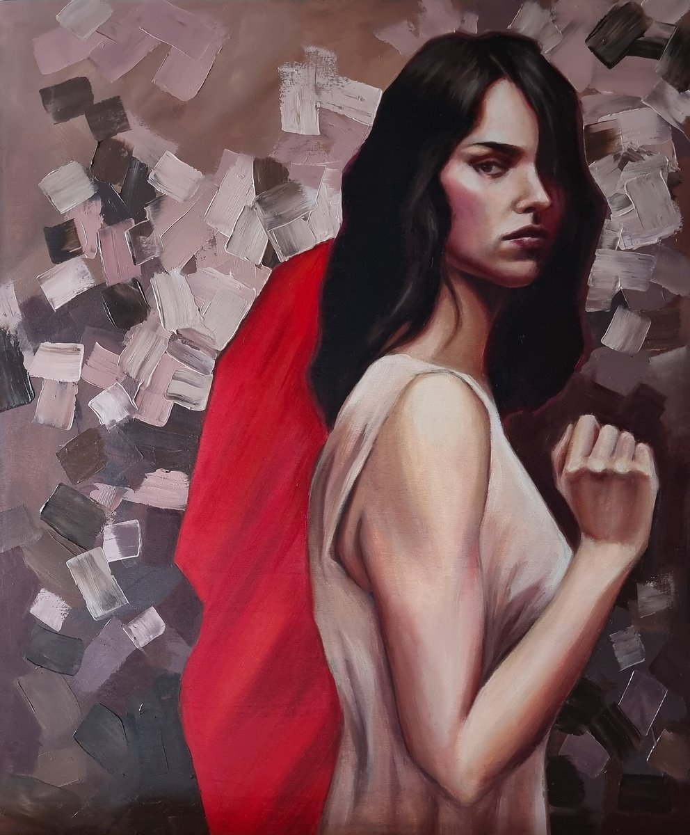 Expressive Portrait Oil Painting By Artmoods Tp, 20 X 24, The Follower, 3, Original Artwork