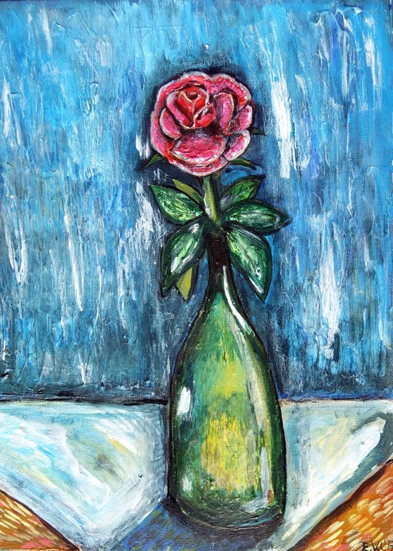 Red Rose in the Green Bottle
