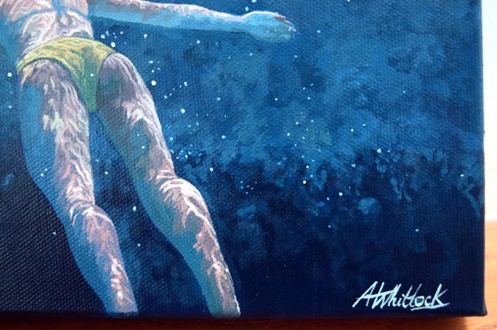 Underneath XXI - Miniature swimming painting