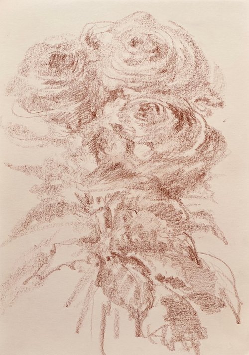 Roses #9 2020. Original pencil drawing by Yury Klyan