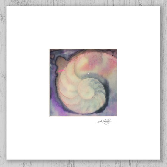 Matted Nautilus Shell 8 - Painting by Kathy Morton Stanion