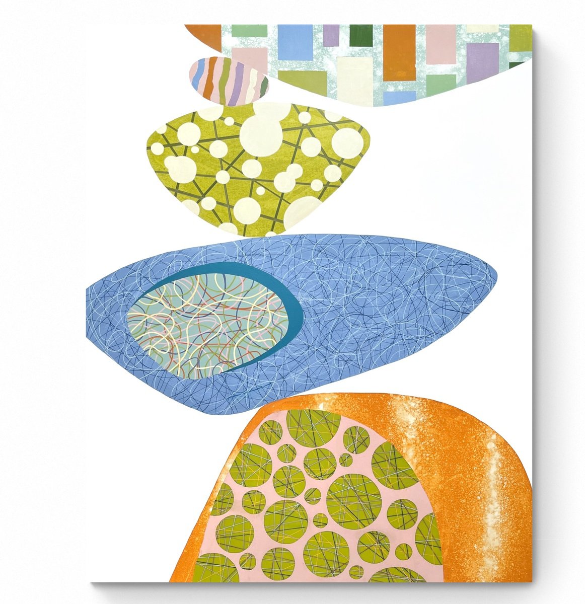 Abstract Acrylic Painting By Cristina Dalla Valentina, 31 X 39, Equilibrium 3, Original Artwork