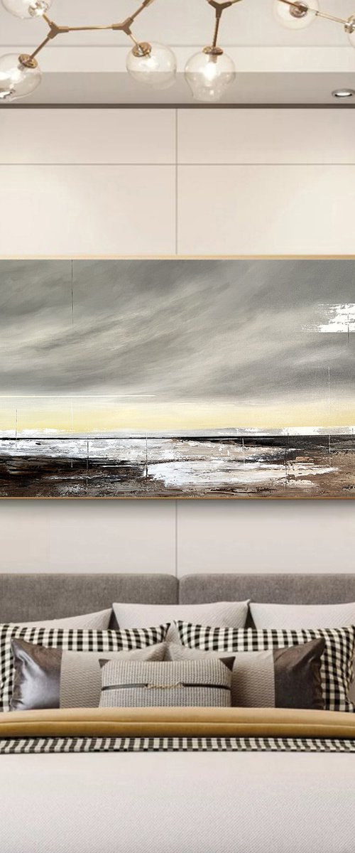 Distant Light. beige pale yellow by Tatiana Malinovscaia