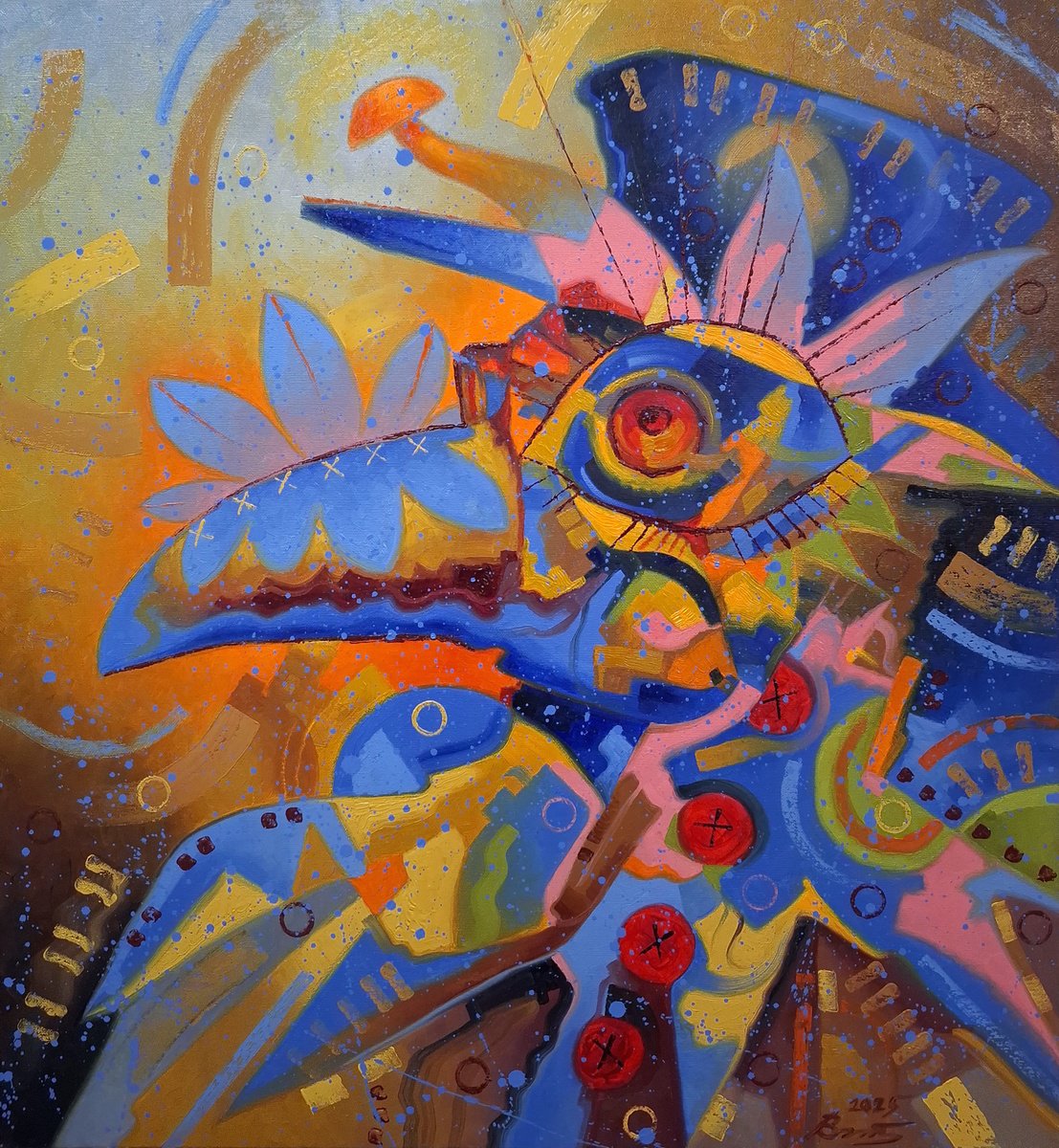 Surrealistic Oil Painting , Ultramarine By Serhii Voichenko, 24 X 25, Artwork For Sale On Artfinder