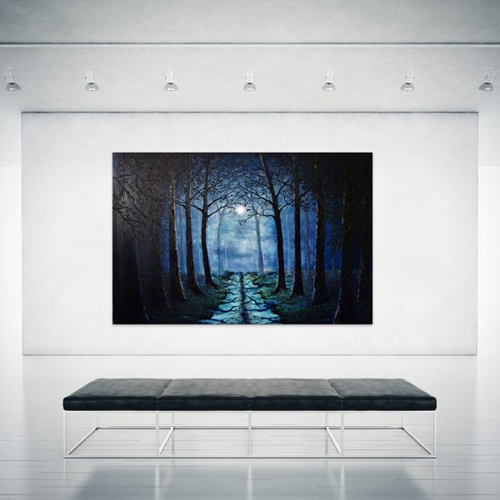 Moonlit forest Path. 100cm X 150cm