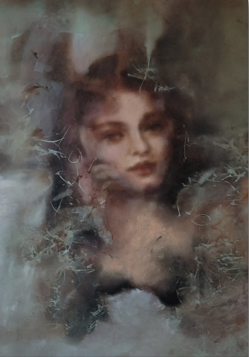 Impressionistic Portrait Oil Painting By Yuliia Kyrsanova, 24 X 31", Grace And Style, Original Artwork