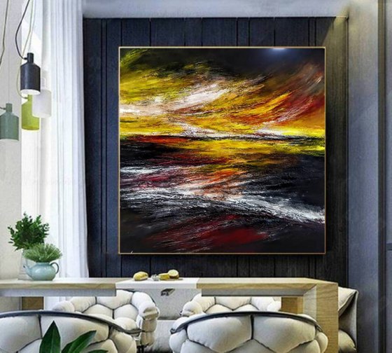 Spetses 100x100cm Abstract Textured Painting
