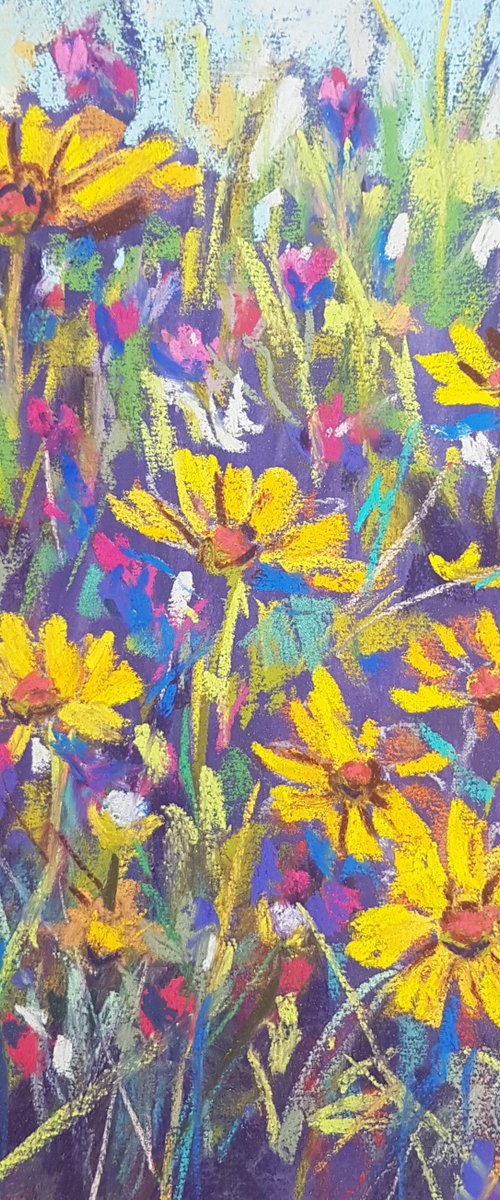 Purple and yellow flowers by Silvia Flores Vitiello