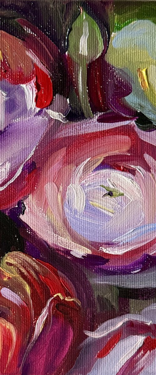 Primroses in the Garden by Olena Hromova