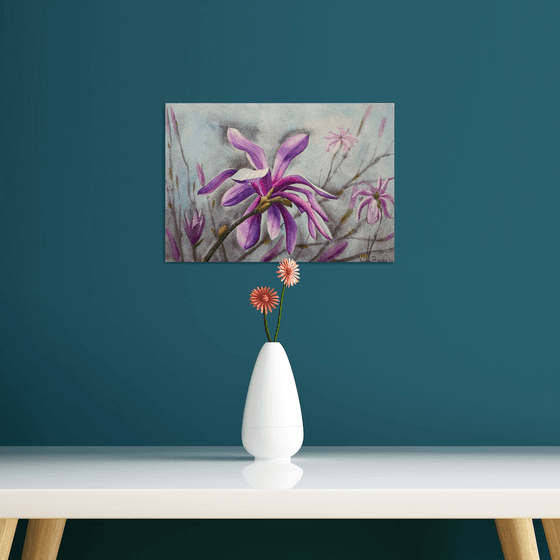 Magnolia watercolor flowers №2