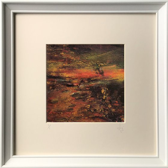 Fragment 8 - Dynamic, framed oil painting