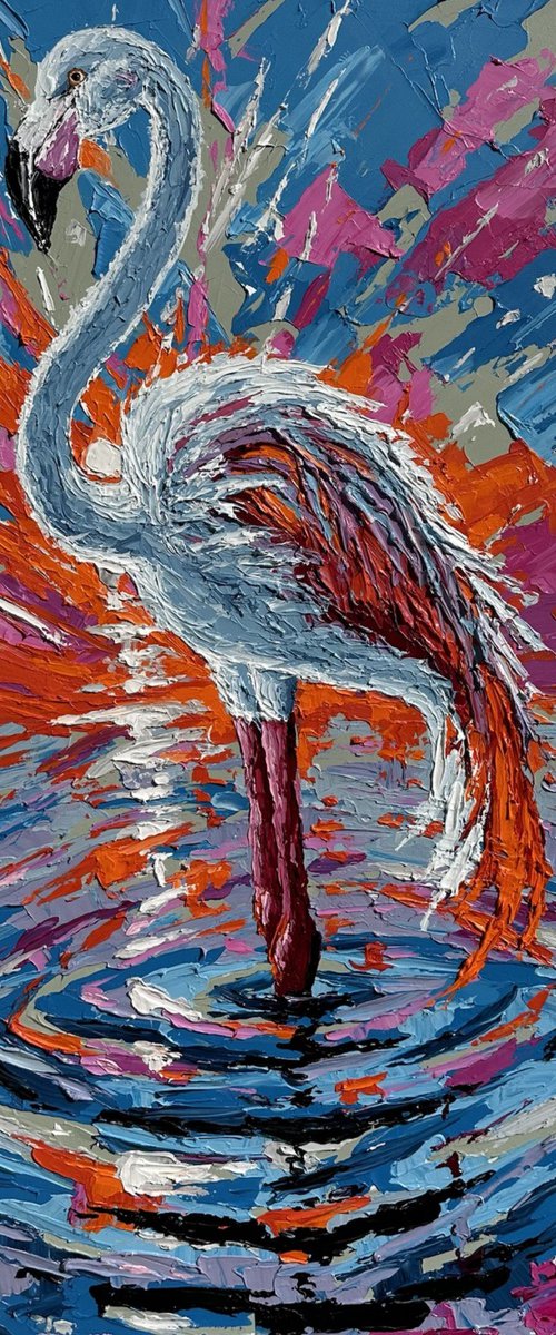 Blue Flamingo by Elena Adele Dmitrenko