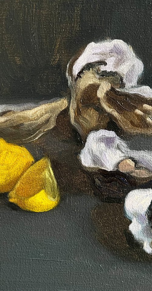 Still Life with oysters by Elina Arbidane