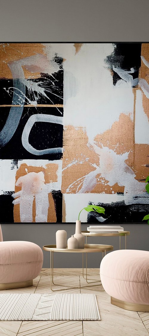 Abstraction No. 4522 copper XXL minimalism by Anita Kaufmann