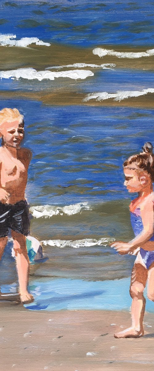 Children at the beach 2 by Elena Sokolova