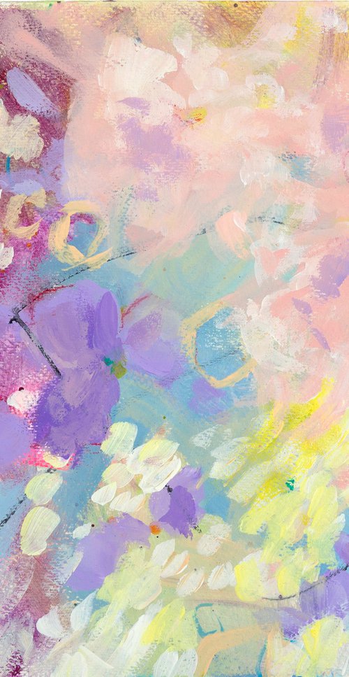 Petal Drift 16x12" Soft Abstract Floral Original Painting on Paper by Kerri McCabe