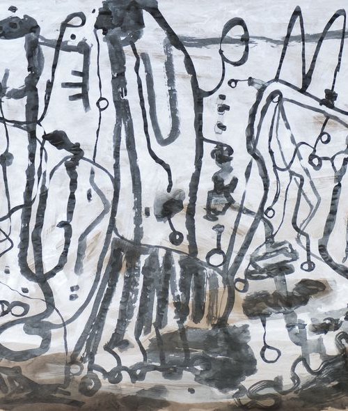 Untitled - ink, tempera, paper by Ulugbek Doschanov