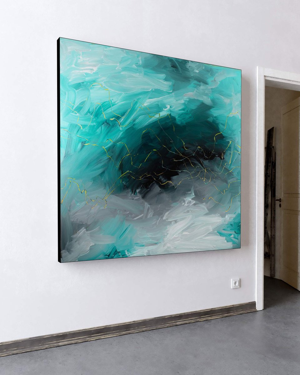 Organic Abstract Acrylic Painting By Nemanja Nikolic, 59 X 59", Watch It Fly, Original Artwork