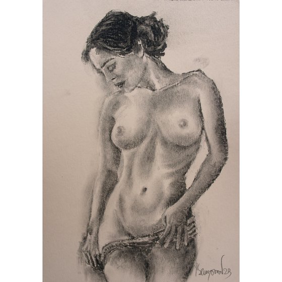 Female Figure 25 Charcoal Sketch