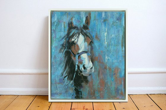 Grace - Framed Horse Oil Painting 21" x 25"