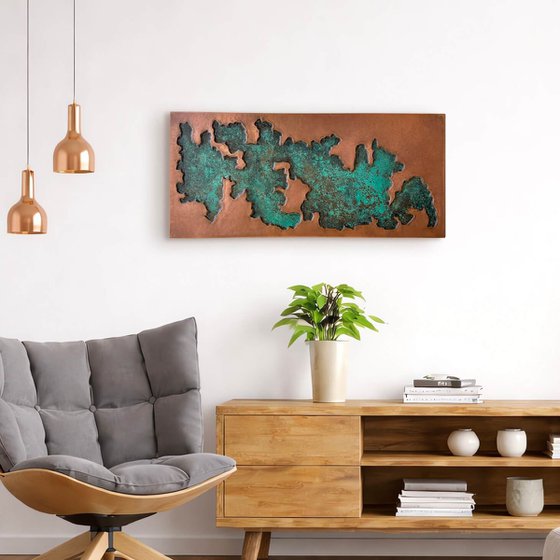 "Strata" Copper Wall Sculpture