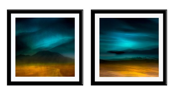 Mountain Light Diptych - Two Giclee Prints on Canvas  -  Diptych