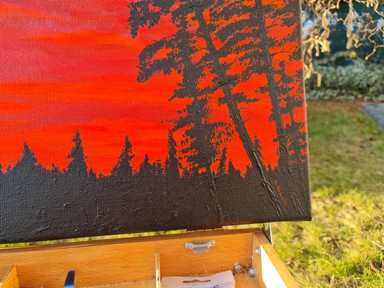 Landscape in red color 1