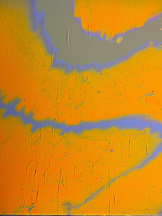 "Staring At The Sun" - FREE USA SHIPPING - Original Abstract PMS Fluid Acrylic Painting - 36 x 18 inches