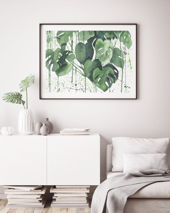 Abstract Monstera Plant-Leaves 4
