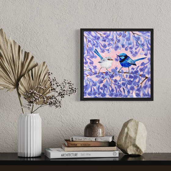 Blue Wrens in Jacaranda
