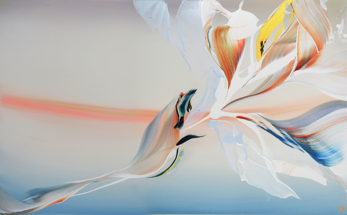 Abstract Acrylic Painting By Novi Lim, 48 X 30", Ooo La La, Original Artwork