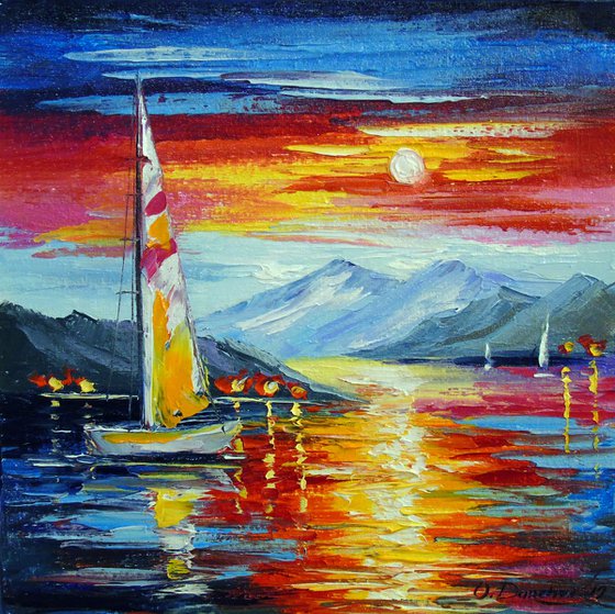 Sailboats at the mountains