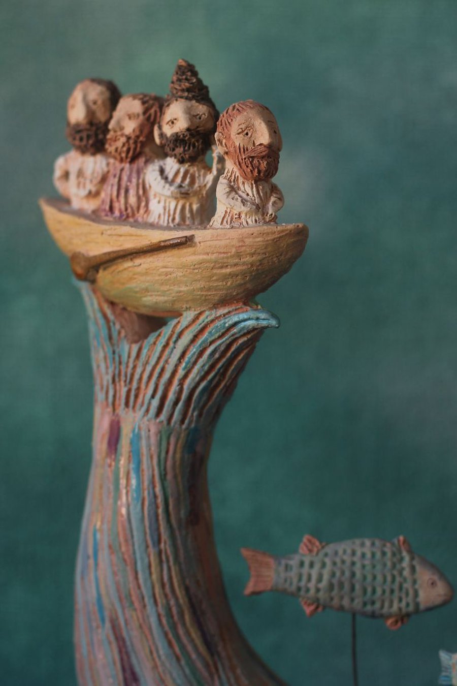 Storyteller. Sculpture from the "Ancient Stories" exhibition. Sculpture