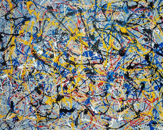 - Sperto N-7 - (W)120x(H)96 cm. Style of JACKSON POLLOCK. Abstract Expressionism Painting