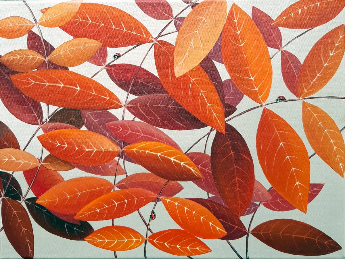 Autumn leaf’s Autumn Forest Botanical Wall Decore by Natalia Langenberg