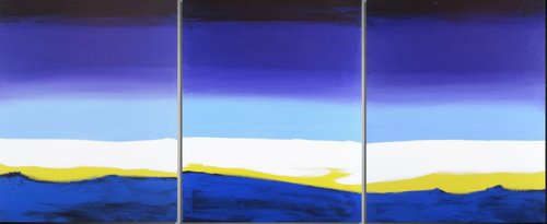 Purple flats 3 panel canvas by Stuart Wright