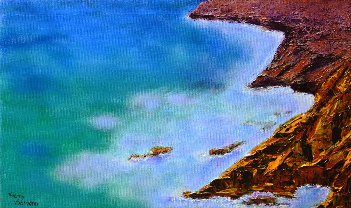 Impressionistic Landscape Acrylic Painting By Thierry Vobmann. Abstract ., 20 X 12", Brittany