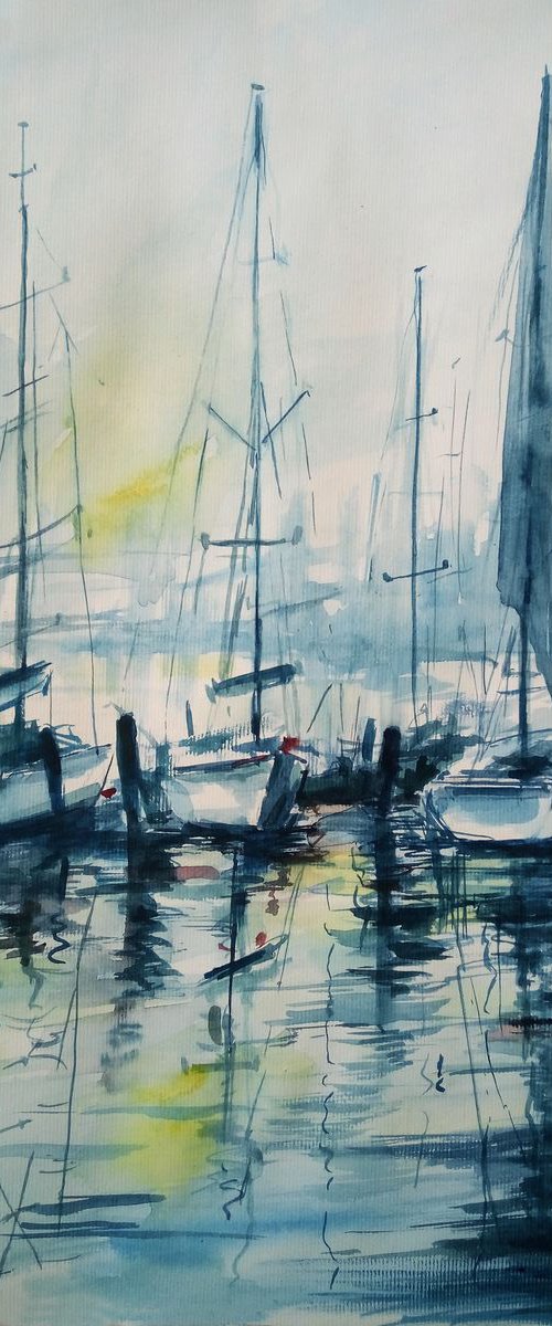 Morning boats by Artem Grunyka